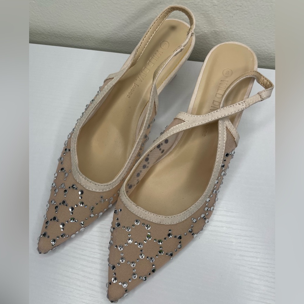 Wild Diva Lounge Rhinestone Mesh Heels โ Size 8 (2โ Heel) - Picture 6 of 6